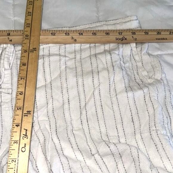 Per Se Womens XL Striped Linen-Viscose Blend Shorts With Drawstring Waist - Picture 6 of 6